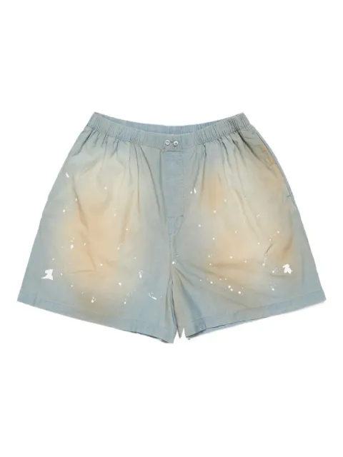 Acne Studios logo-stamp shorts Blue BE0190