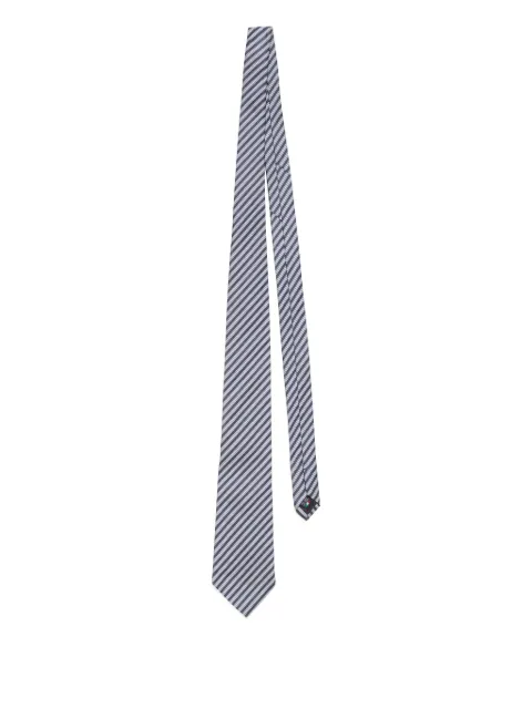 Acne Studios striped-pattern silk tie Grey B80041