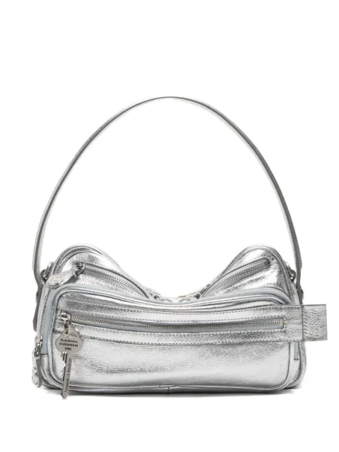 Acne Studios Camero Party metallic-finish shoulder bag Silver A10460
