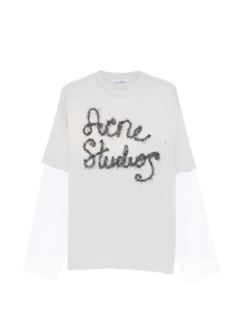 Acne Studios layered logo T-shirt Grey CL0422