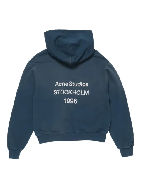 Acne Studios logo-print hoodie Blue CI0136
