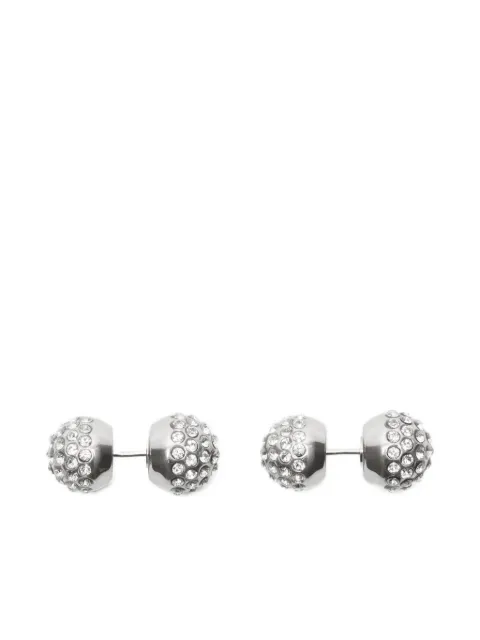 Acne Studios crystal-embellished ball earrings Silver C50475