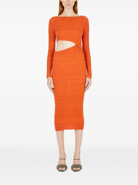Wynn Hamlyn Origami cut-out midi dress Orange PF22KN741307