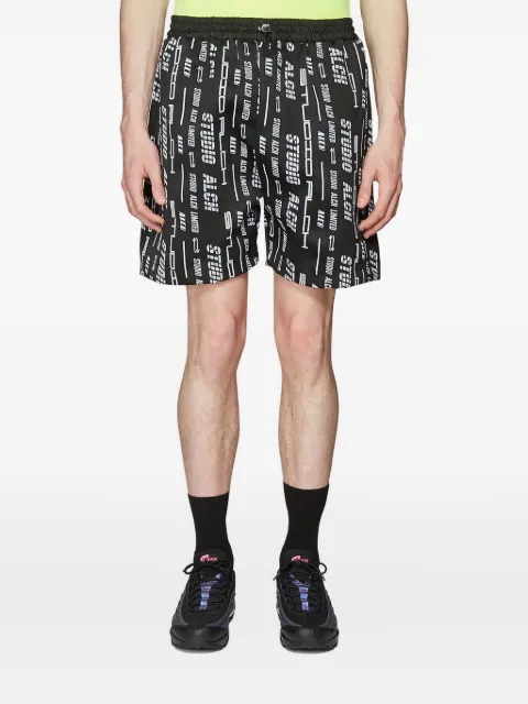 STUDIO ALCH logo-motif panelled track shorts Black ALCHSS19SHORT03A