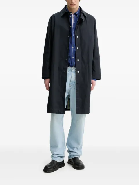 A.P.C. Cappotti button-fastening longline coat Blue COERCH01535