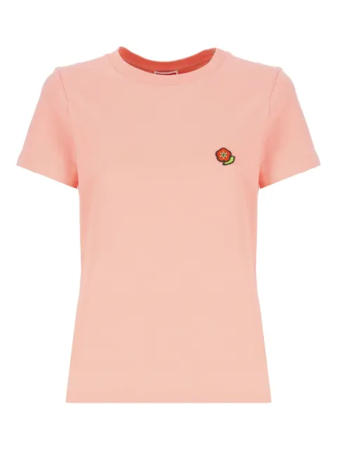 Kenzo logo-embroidered cotton t-shirt Pink FF52TS1674SO