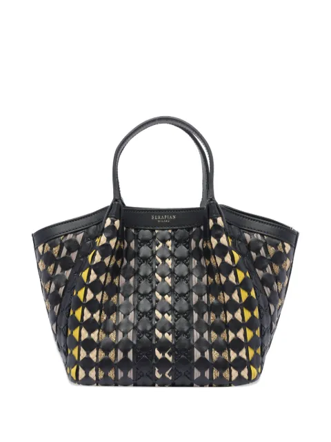 Serapian mini Mosaico Secret tote bag Black SRMDAWLL684519T