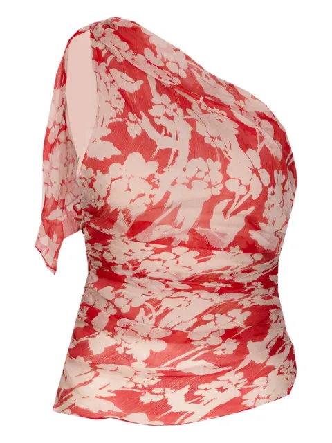 Victoria Beckham one-shoulder draped blouse Red TP006508B9360