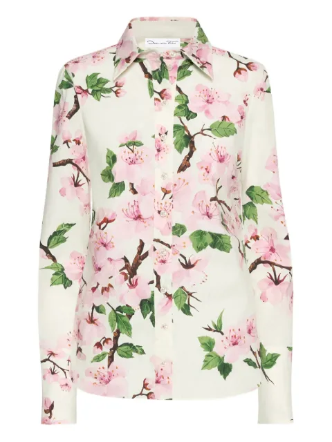 Oscar de la Renta printed poplin shirt White 25PN744CBOPKV