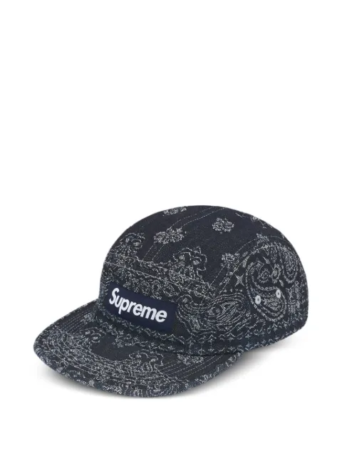 Supreme bandana-jacquard denim cap Blue SU25301