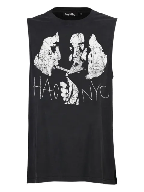 Haculla graphic-print sleeveless tank top Black HA08BET07