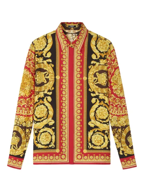 Versace Barocco-print silk shirt Red 10013601A15215