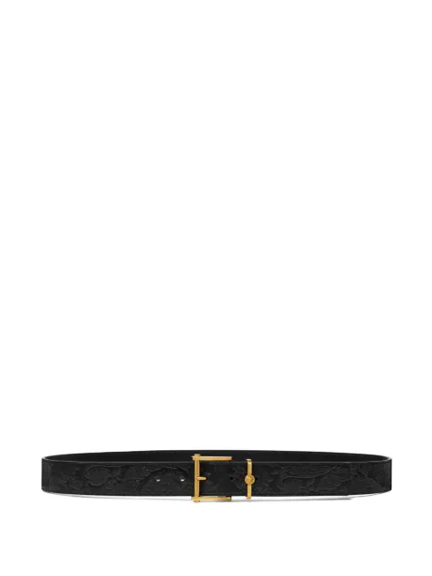 Versace Barocco embossed leather belt Black 10207051A10637