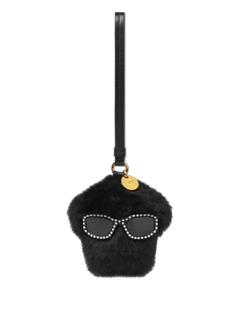 Versace Medusa fluffy shearling charm Black 10206471A14924