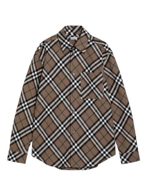 Burberry checkered cotton shirt Neutrals 8095342
