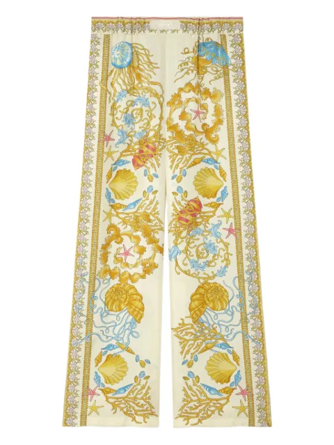 Versace Underwater Barocco silk trousers Neutrals 10209721A14746