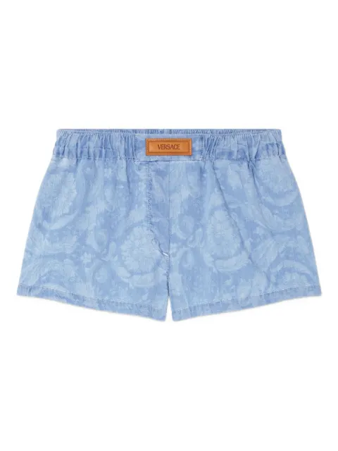 Versace Barocco jacquard chambray boxer shorts Blue 10204511A14785