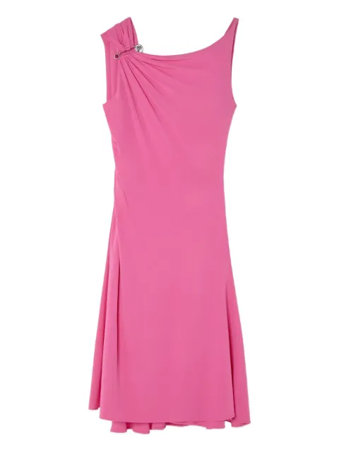 Versace Safety Pin draped flared mini dress Pink 10201631A14475