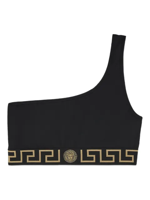 Versace Greca Border one-shoulder bikini top Black 10204891A11119