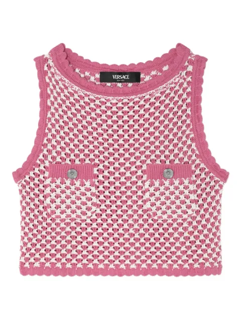 Versace crochet knit top Pink 10203761A14747