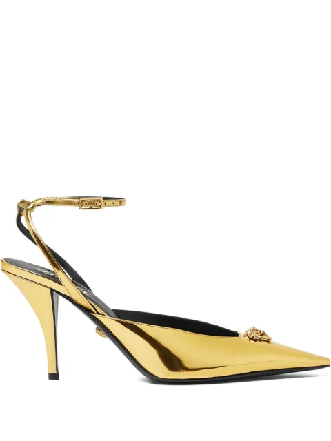 Versace 85mm pointed-toe pumps Gold 10204791A08609