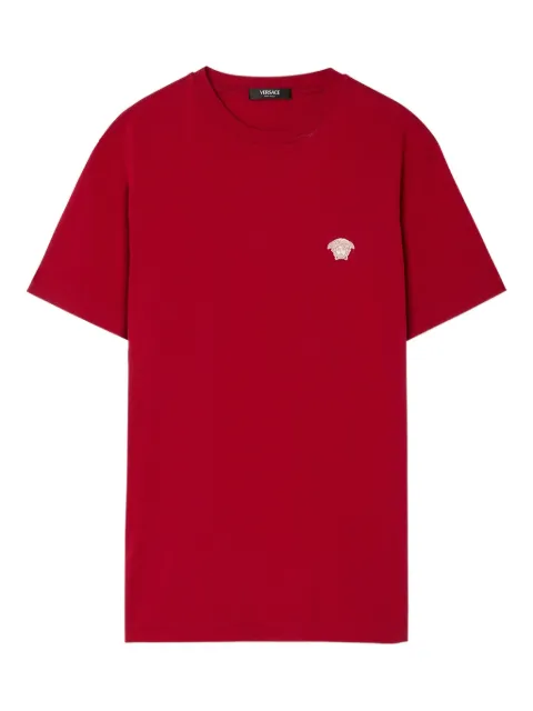 Versace embroidered cotton-jersey T-shirt Red 10084811A08489