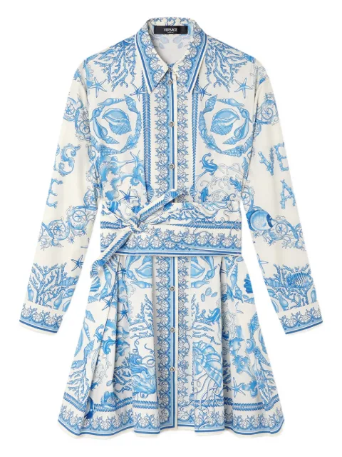Versace Underwater Barocco shirt dress Blue 10208241A15278