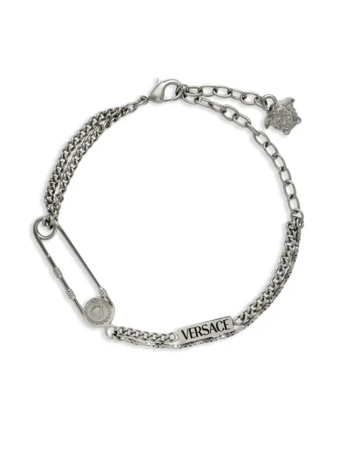 Versace logo-engraved bracelet Silver 10206731A00620
