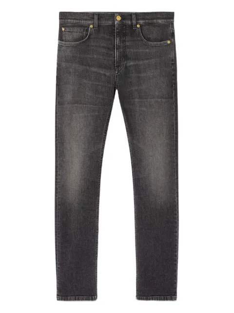 Versace La Medusa embroidery-detail jeans Grey 10194611A15048