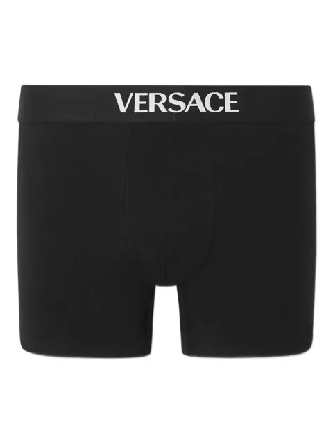Versace cotton-jersey long trunks Black 10205421A14783