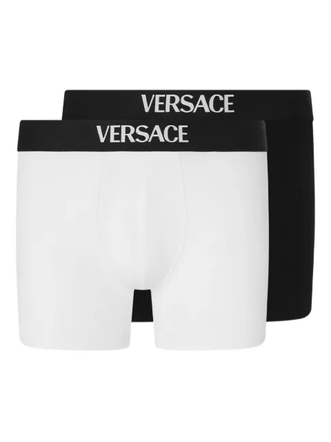 Versace cotton-jersey long trunks (set of two) Black 10209861A14783
