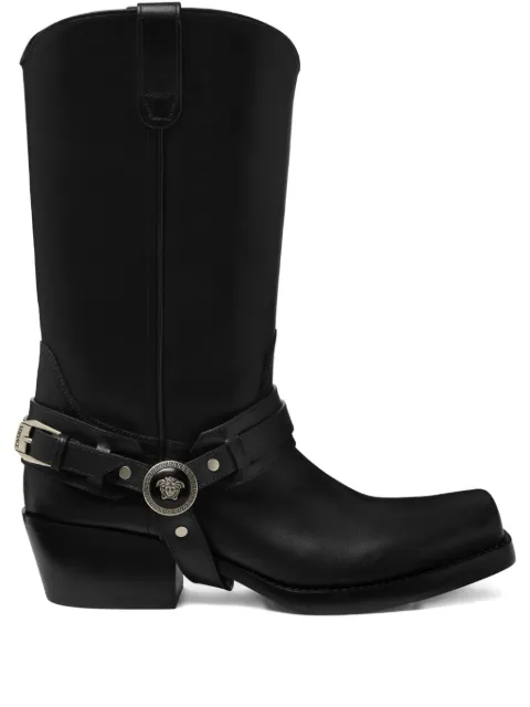 Versace Dana leather cowboy boots Black 10200481A12155