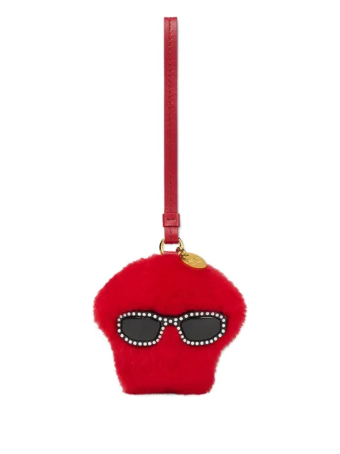 Versace medusa fur keyring Red 10206471A14924
