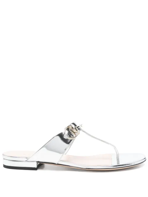 Gucci Horsebit flap sandals Silver 816590AAEHC