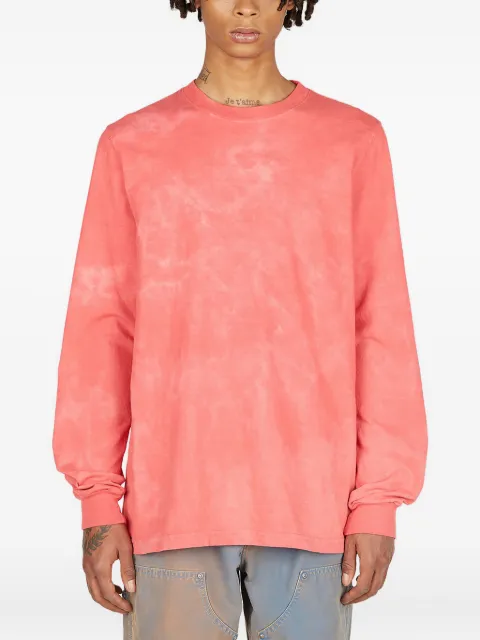 NOTSONORMAL washed long-sleeve crew neck T-shirt Red MKMJ108SCARL