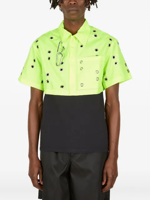 STUDIO ALCH eyelet-embellished poplin shirt Green ALCHSS19SHORT01C