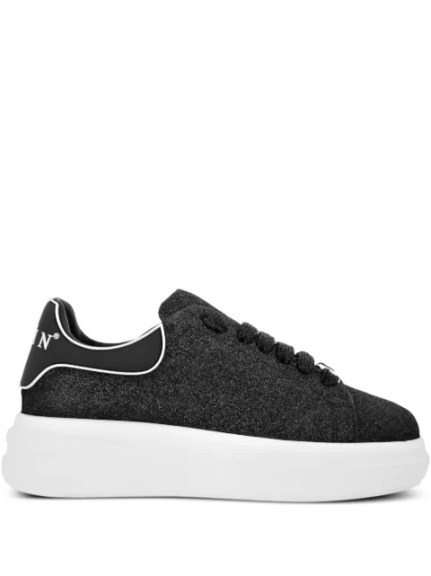 Philipp Plein Megastar glitter low-top sneakers Black FAESWSC2774PTE003N