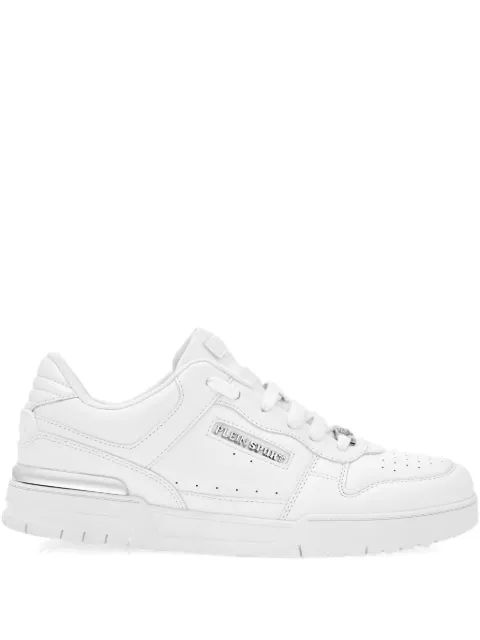 Plein Sport Tiger.X logo-plaque leather sneakers White FAESUSC0794SLE004N