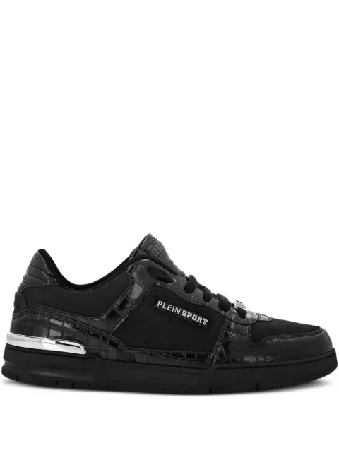 Plein Sport crocodile-effect panel sneakers Black FAESUSC0795STE003N