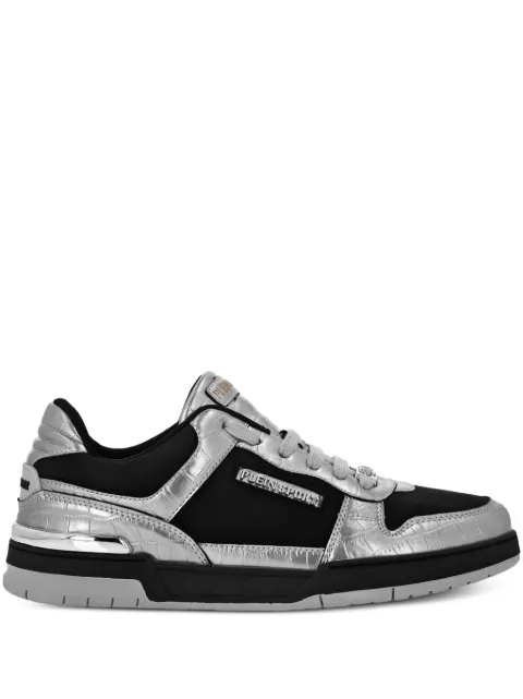 Plein Sport crocodile-effect panel sneakers Black FAESUSC0795STE003N