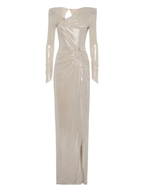 Philipp Plein split leg midi dress piercing Neutrals FAECWRG3479PJY002N