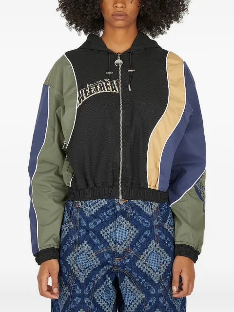 Ahluwalia drawstring-hood panelled bomber jacket Black WAHLUTO006AW22FA05BP