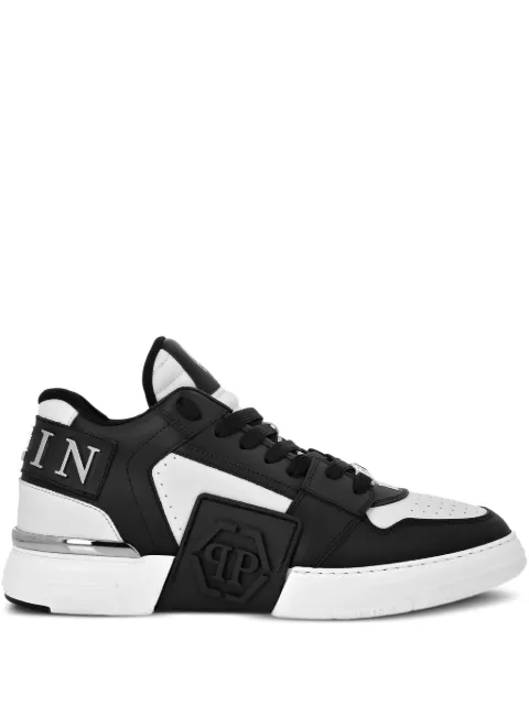 Philipp Plein Phantom Kicks skull-plaque leather sneakers White FAESUSC0824PLE075N