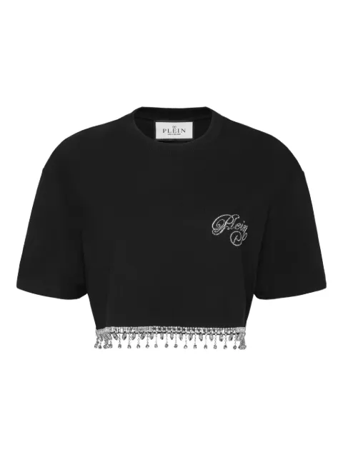 Philipp Plein Signature cropped T-Shirt Black FAECWTK3767PJY002N