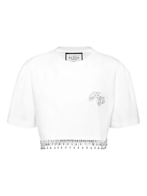 Philipp Plein Signature cropped T-Shirt White FAECWTK3767PJY002N