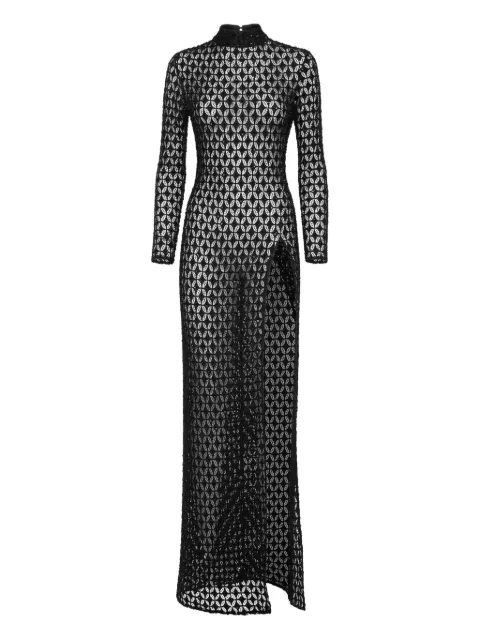 Philipp Plein Embroidered Crystal maxi dress Black FAECWRG3469PTE003N