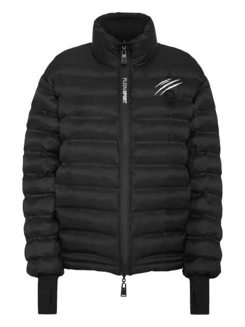 Plein Sport long-sleeved quilted puffer jacket Black FAECWRB1530STE003N