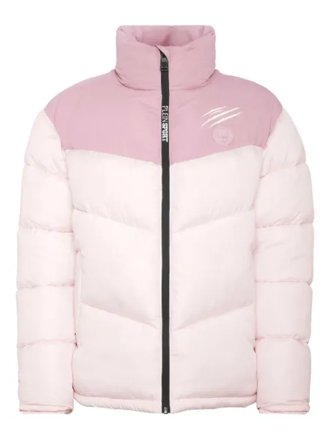 Plein Sport two-tone long-sleeved puffer jacket Pink FAECWRB1525STE003N