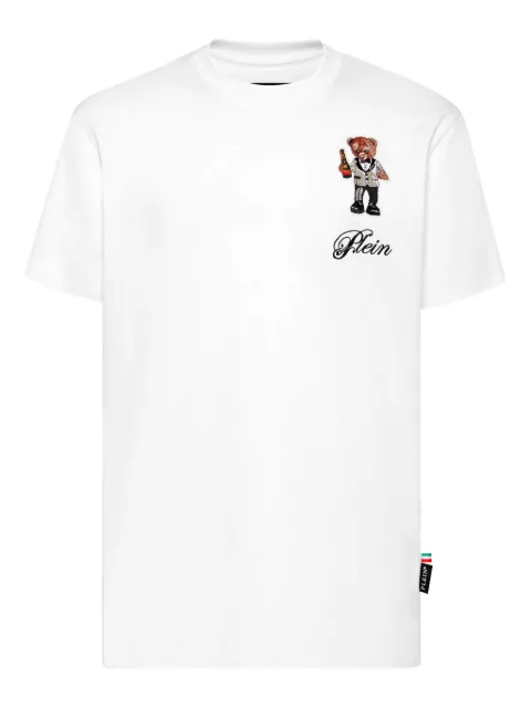 Philipp Plein teddy bear-embellished T-shirt White FAECMTK8588PJY002N