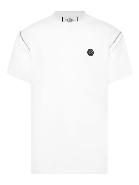 Philipp Plein quilted-shoulder short-sleeve T-shirt White FAECMTK8503PJY002N